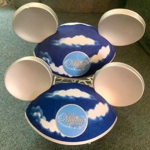 Two Walt Disney World Parks Mouse Ears Hats 2008 Year of a Million Dreams Clouds
